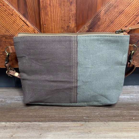 Myra Bag Pathway small crossbody purse bag upcycled canvas - Picture 4 of 7